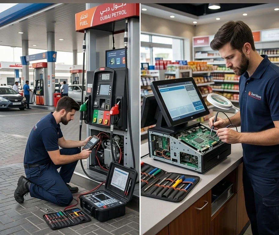 Cash counting machine repair at petrol pump