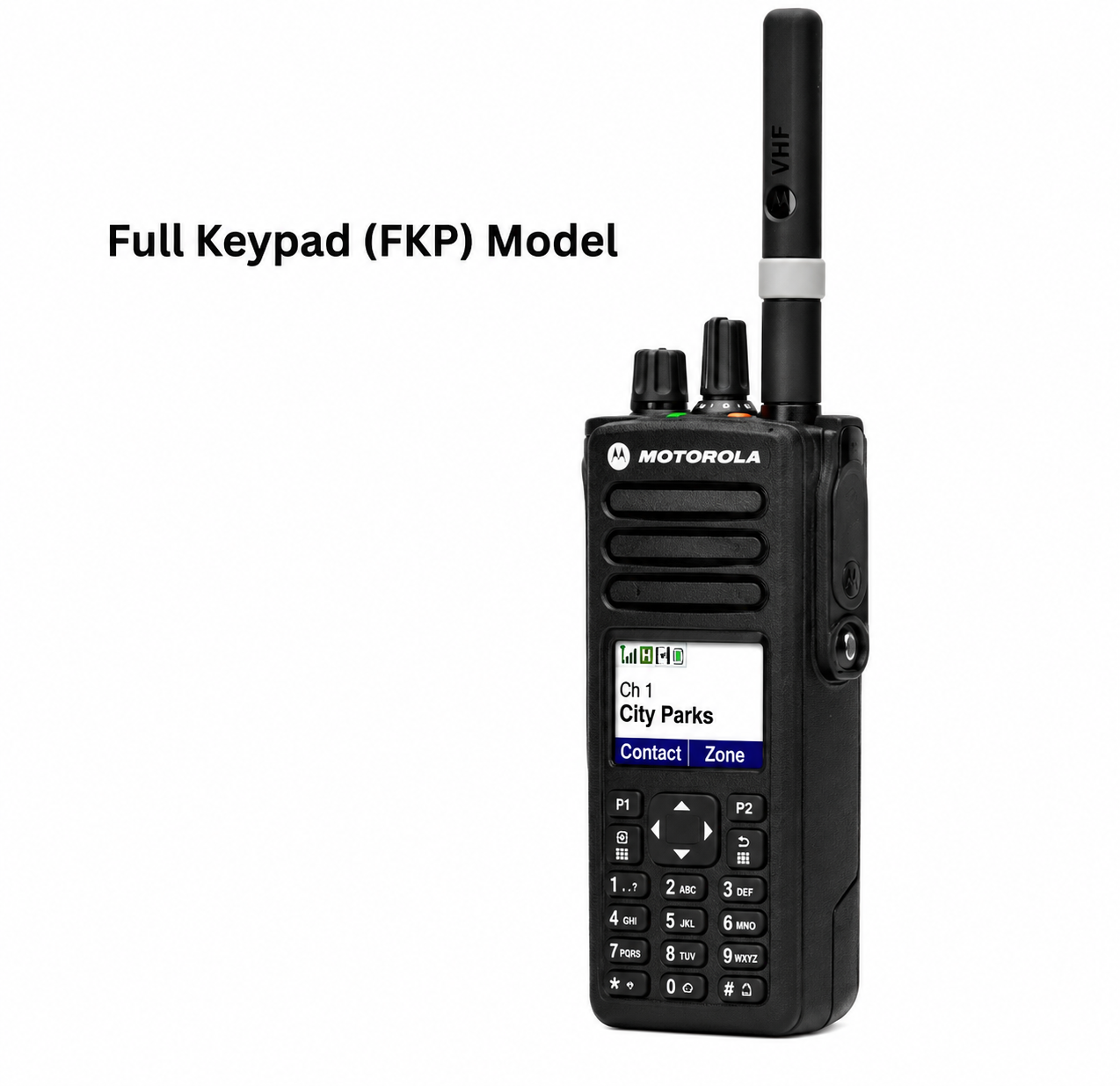 Motorola DP4600 radio side view