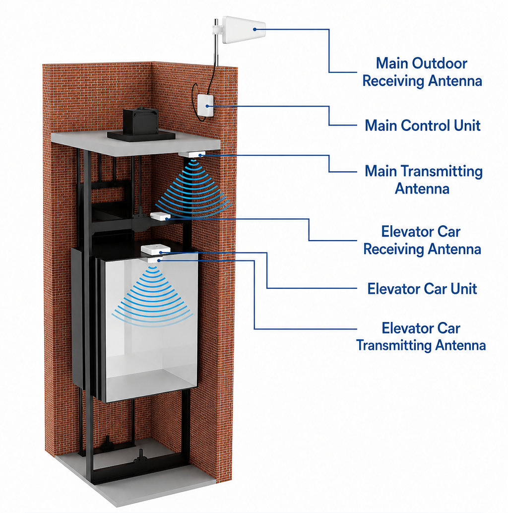 Basement and parking signal booster installation