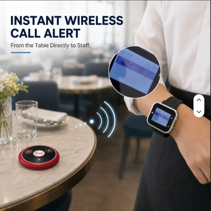 Instant wireless call alert on watch pager