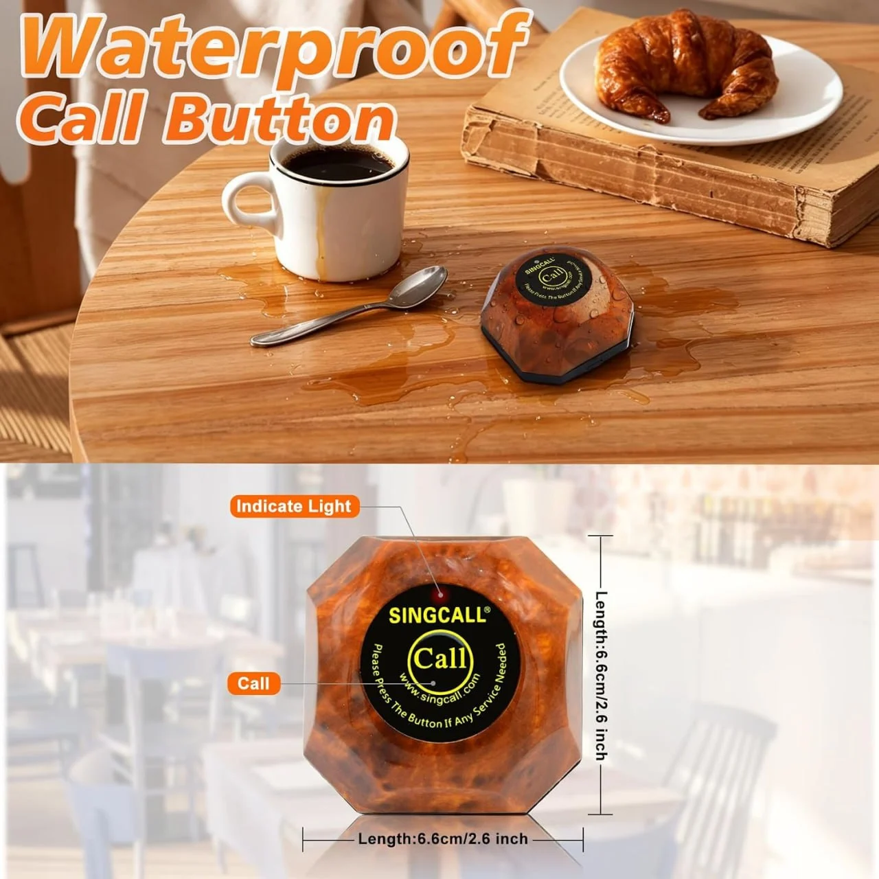 Restaurant table pagers with multi-pager wireless calling system