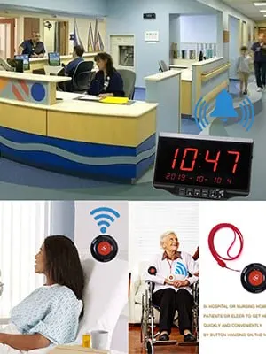 Wireless calling system used at hotel or hospital reception counter