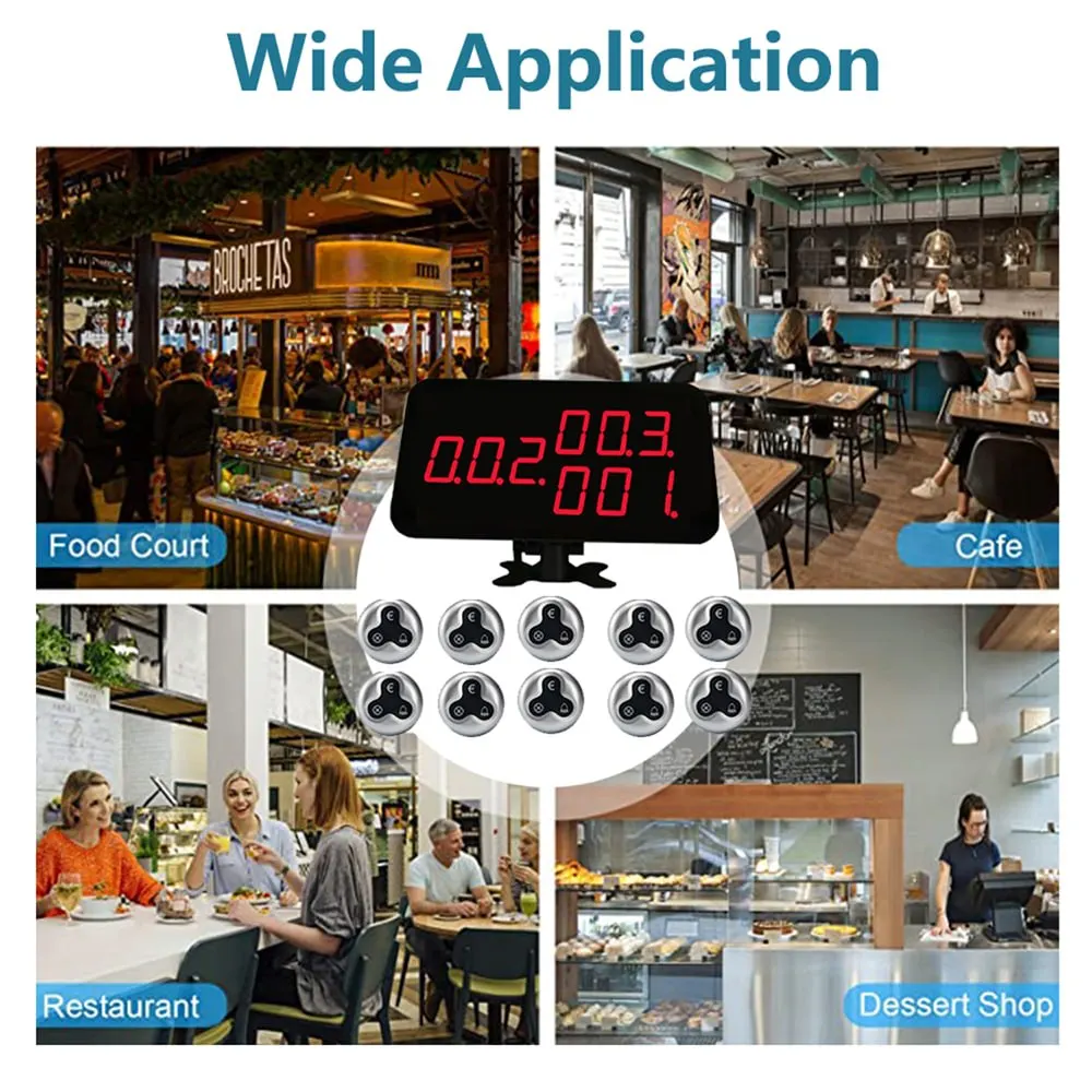 Wireless calling system with wide restaurant application