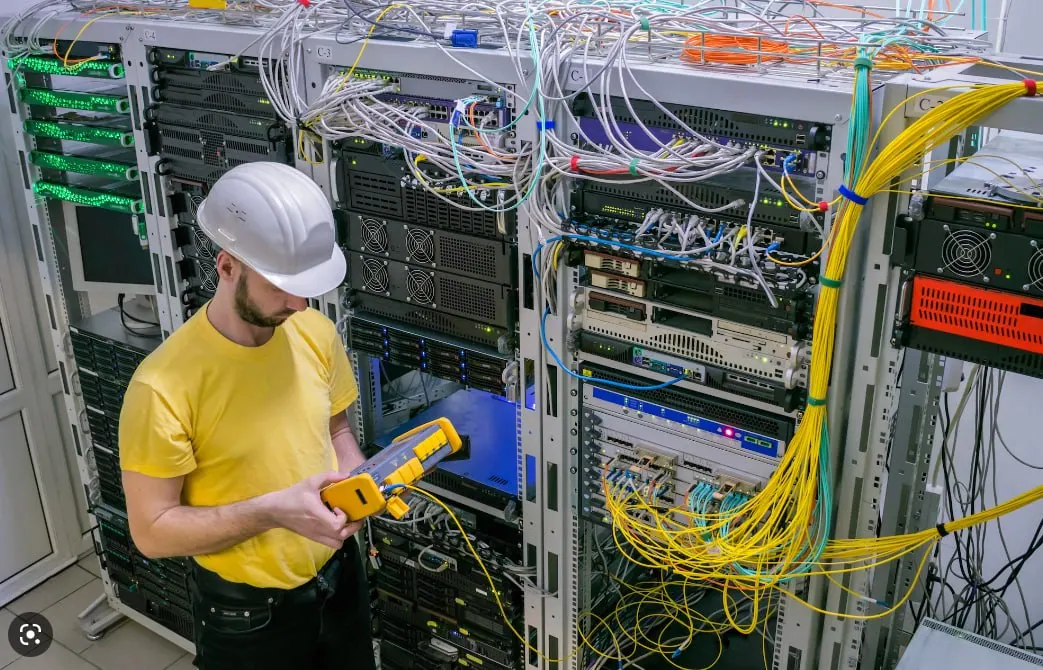 Fiber patch panel rack installation with branded equipment