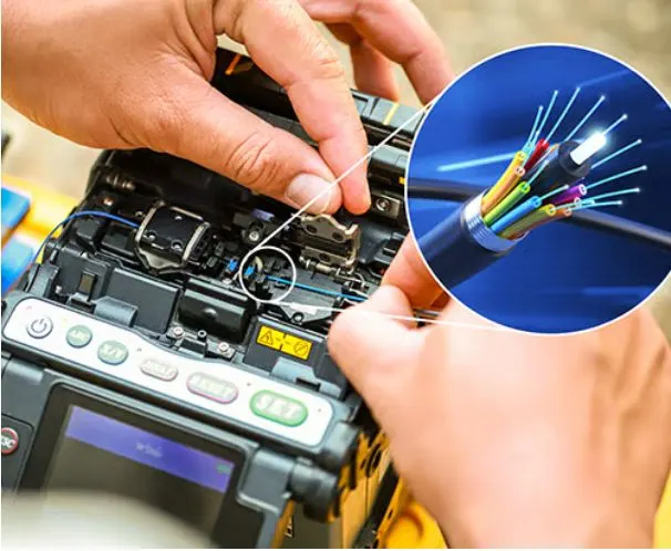 Fiber optic cable splicing tools and cable reel Dubai