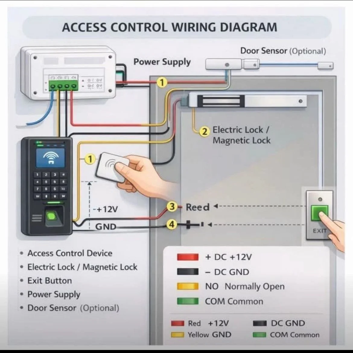 Access control system wiring diagram