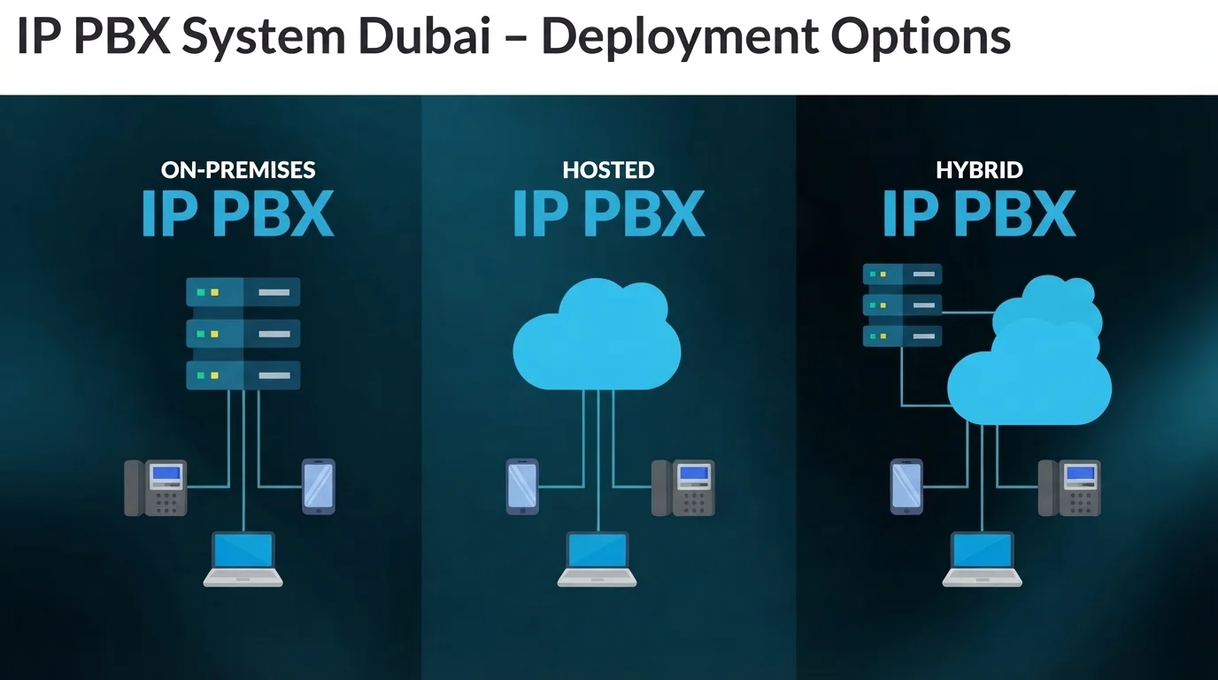 IP PBX system deployment options in Dubai: on-premise, cloud and hybrid